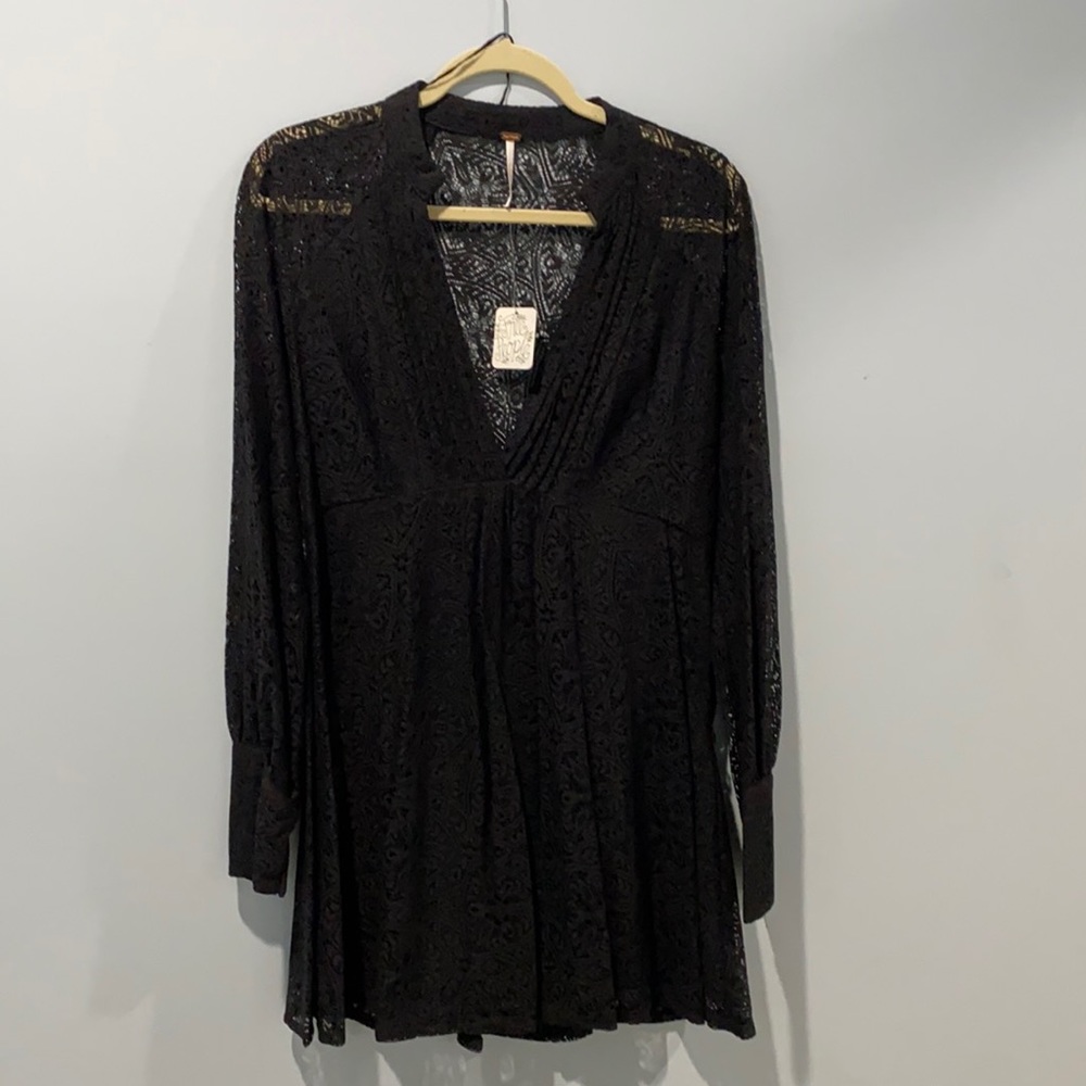 Black lace free people dress. Never worn. New with tags